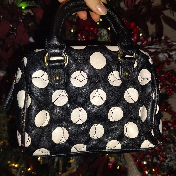 Betsey Johnson Black and White Mini Bag with Bow - Picture 2 of 5
